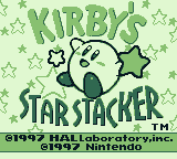 Kirby's Star Stacker (Game Boy) screenshot: Title screen
