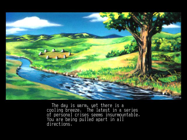 Ultima IV: Quest of the Avatar (FM Towns) screenshot: The adventure calls...