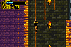 The Scorpion King: Sword of Osiris (Game Boy Advance) screenshot: Going up in a rope.