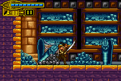 The Scorpion King: Sword of Osiris (Game Boy Advance) screenshot: The place is crowded of mystical artifacts. What a trash!