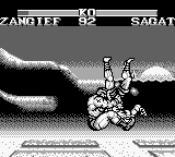 Street Fighter II (Game Boy) screenshot: Apparently, the impact caused by this move is painful, very painful...