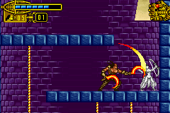 The Scorpion King: Sword of Osiris (Game Boy Advance) screenshot: Fire scythes can be fatal when used wisely by a warrior.