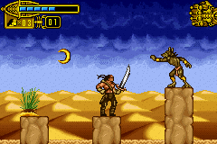 The Scorpion King: Sword of Osiris (Game Boy Advance) screenshot: What a worst target! This boomerang shot goes far, far away!