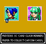 SNK vs. Capcom: Card Fighters' Clash - Capcom Cardfighter's Version (Neo Geo Pocket Color) screenshot: Choosing the card fighter.