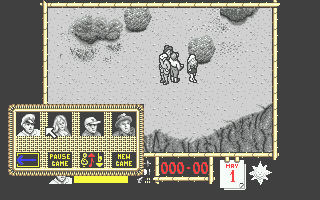Where Time Stood Still (Atari ST) screenshot: Use this menu to change characters
