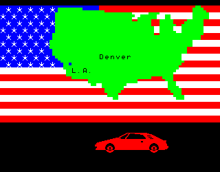 Trans American Rally (Philips VG 5000) screenshot: Opening screen, showing the first goal