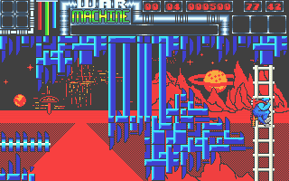 War Machine (Atari ST) screenshot: Climbing a ladder