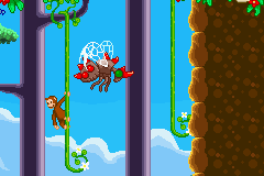 Curious George (Game Boy Advance) screenshot: Those are some BIG bugs!
