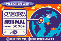 Mr. Driller 2 (Game Boy Advance) screenshot: Stage selection.