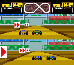 Final Lap Twin (TurboGrafx-16) screenshot: Starting the 1-lap challenge.