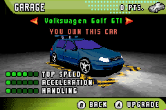 Need for Speed: Underground 2 (Game Boy Advance) screenshot: Earn points, upgrade your car and face the most skillful drivers!