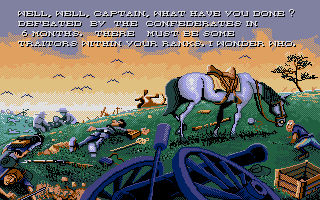 North & South (Amiga) screenshot: Defeated by the Confederates