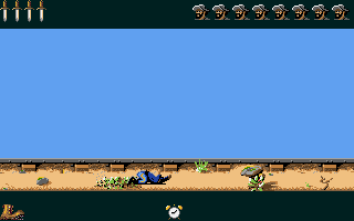 North & South (Amiga) screenshot: A confederate soldier kicked me off the railway wagon