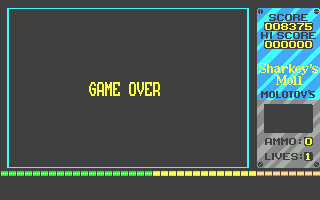 Sharkey's Moll (Atari ST) screenshot: Game over