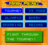 SNK vs. Capcom: The Match of the Millennium (Neo Geo Pocket Color) screenshot: Menu screen.