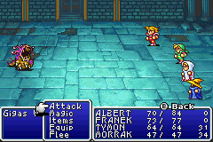 Final Fantasy I & II: Dawn of Souls (Game Boy Advance) screenshot: Fighting (FF1)