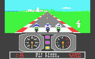 Super Cycle (Atari ST) screenshot: preparing for the bonus stage
