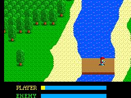 Ys: The Vanished Omens (SEGA Master System) screenshot: Crossing a bridge