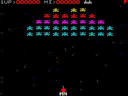 Galaxian (ZX Spectrum) screenshot: The galaxian formation...