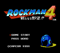 Mega Man 4 (NES) screenshot: Japanese title screen