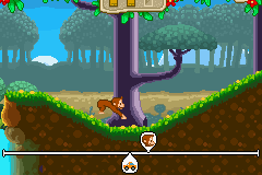 Curious George (Game Boy Advance) screenshot: If you're not fast enough, you'll see Ted in the background catching up
