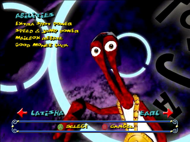 ToeJam & Earl III: Mission to Earth (Xbox) screenshot: Select one of three playable characters