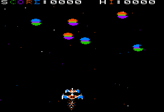 Space Eggs (Apple II) screenshot: Level 1