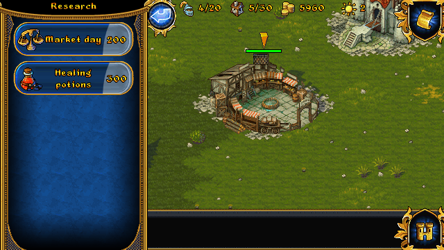 Majesty: The Fantasy Kingdom Sim (J2ME) screenshot: A marketplace is necessary for the economy