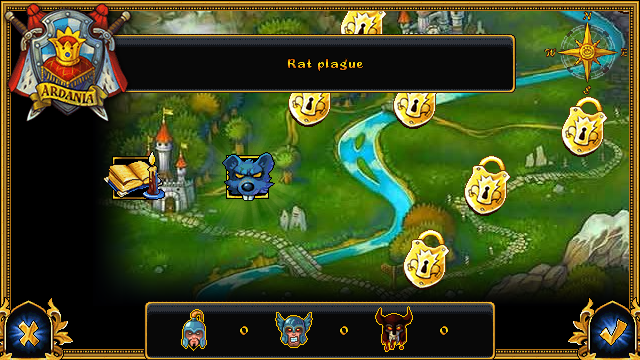 Majesty: The Fantasy Kingdom Sim (J2ME) screenshot: The world map