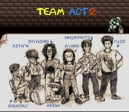 ActRaiser 2 (SNES) screenshot: A sketch of development team