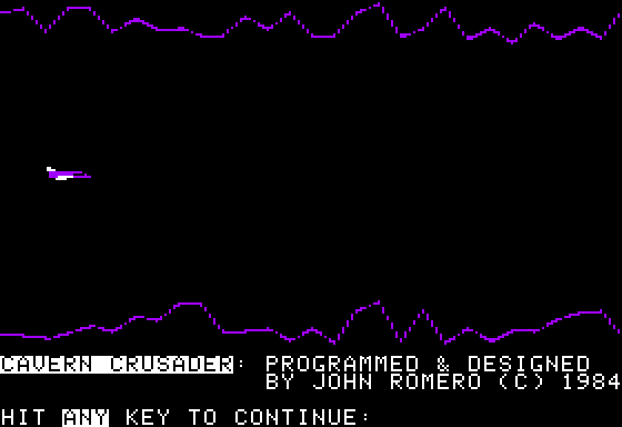 Cavern Crusader (Apple II) screenshot: Title screen