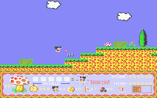 Terry's Big Adventure (Atari ST) screenshot: Using the yo-yo