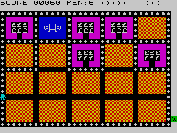 Oh Mummy (ZX Spectrum) screenshot: Completing the outside lines first can be a good tactic