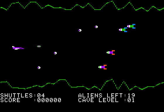 Cavern Crusader (Apple II) screenshot: Level 1 of the game
