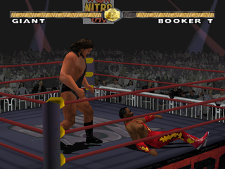 WCW Nitro (PlayStation) screenshot: Giant vs. Booker T.
