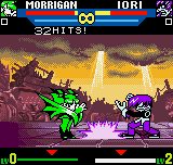 SNK vs. Capcom: The Match of the Millennium (Neo Geo Pocket Color) screenshot: Orochi Iori returns to add some action. Take many care: his power was increased absurdly...