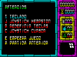 Afteroids (ZX Spectrum) screenshot: Title screen