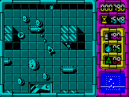Afteroids (ZX Spectrum) screenshot: Get the P once you've shot everything