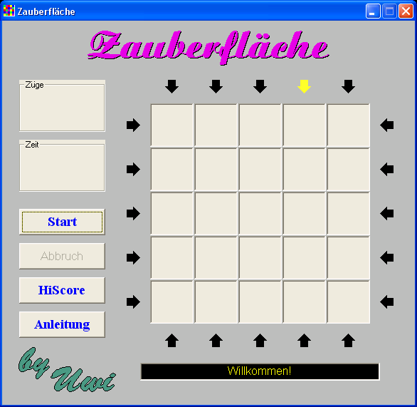 Zauberfläche (Windows) screenshot: Welcome screen