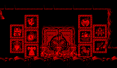 Virtual Boy Wario Land (Virtual Boy) screenshot: Introduction frame  some bad fellows had arrived in a mysterious mystical place.