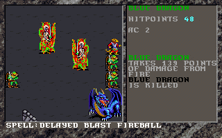 The Dark Queen of Krynn (DOS) screenshot: Demo battle