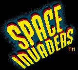 Space Invaders (Game Boy Color) screenshot: Title screen.