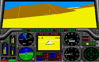 Gunship (Amiga) screenshot: He's close enough to fire the Sidewinder