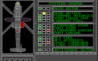 Gunship (Amiga) screenshot: System status
