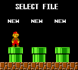 Super Mario Bros. Deluxe (Game Boy Color) screenshot: Choose a file to save your current game.
