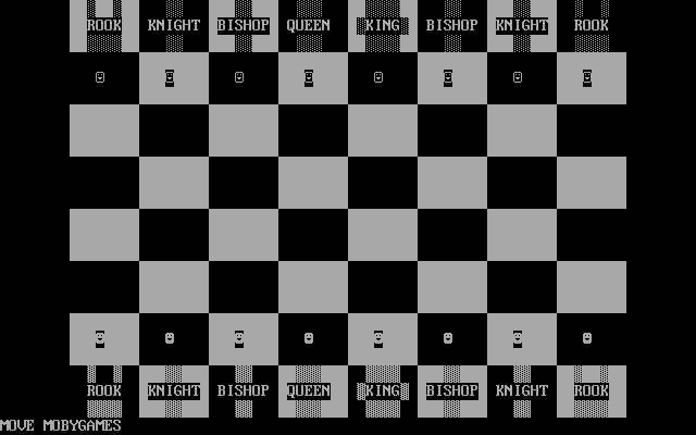 Chess (DOS) screenshot: Starting a game.
