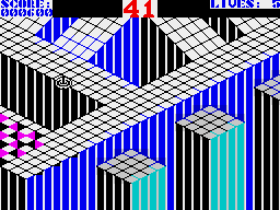Gyroscope (ZX Spectrum) screenshot: On the edge of the path