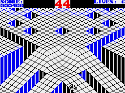 Gyroscope (ZX Spectrum) screenshot: Several roots onto the next screen