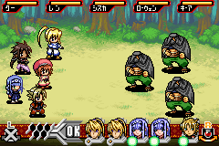 Erementar Gerad: Tozasareshi Uta (Game Boy Advance) screenshot: First fight!