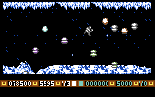 Blood Money (Commodore 64) screenshot: Numerous enemies closing in...